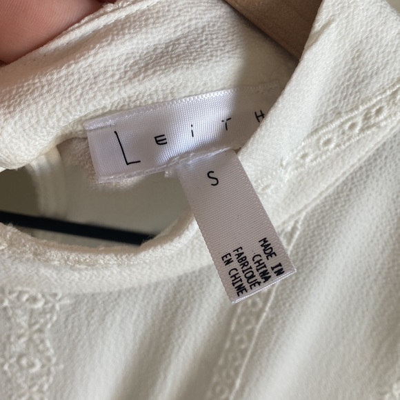 Nordstrom Leith Lace Hem White Peasant Tunic Top Sz Medium - Picture 6 of 7